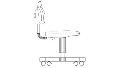 Revolving Chair Side Elevation Cad Block Details Dwg File Cadbull