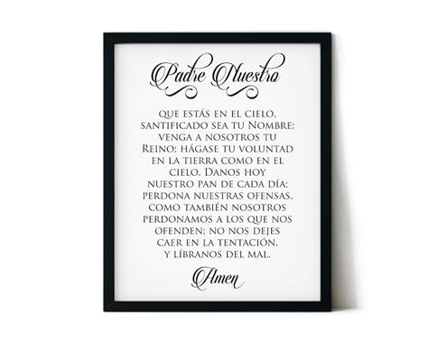 Padre Nuestro Our Father Lords Prayer Spanish Svg Etsy Padre Nuestro