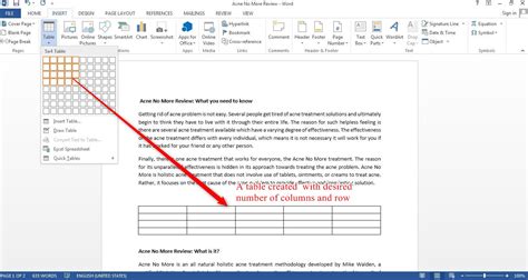 How To Insert A Table In Word 2013 Tutorials Tree Learn Photoshop