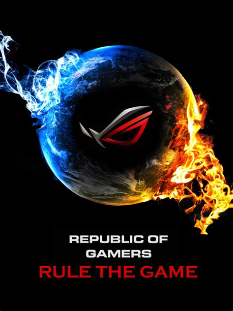 Free Download Asus Rog Republic Of Gamers Blue And Red Flame Earth Logo