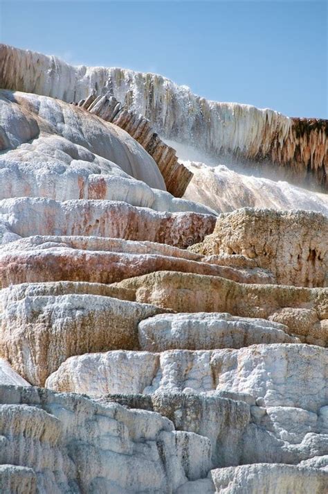 Travertine Formation Detail Yellowstone National Park Stock Image