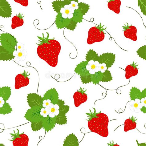 Red Classic Strawberry Season Fruit Texture Abstract Seamless Vector