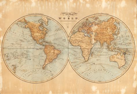 (Hand Drawn World Map) A Map of the World. Drawn and Painted at Lynn Academy. By Phebe Phillips ...