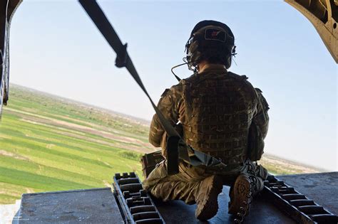Chinook Door Gunner Over Afghanistan Chinook Helicopters Chinook