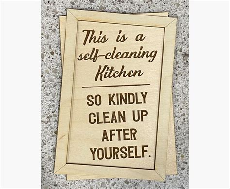 Self Cleaning Kitchen Sign Digital File Only Svg Etsy