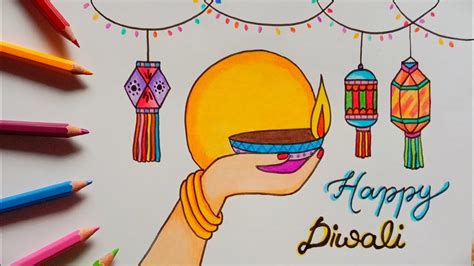 Most, but not all festivals serve to provide entertainment to the participants, so they tend to be complemented with. Happy Diwali | drawing Diwali festival - YouTube