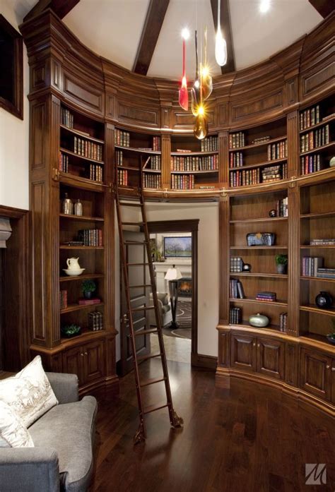 Love The Idea Of A Round Two Floor Library With Both Offices Hidden