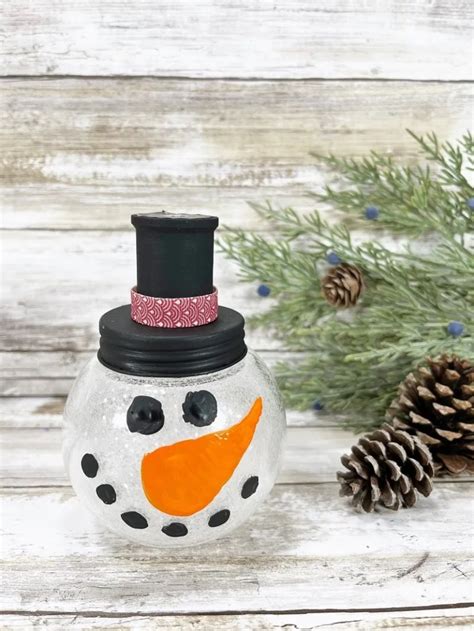 Diy Glitter Snowman Jar With Beacon Adhesives