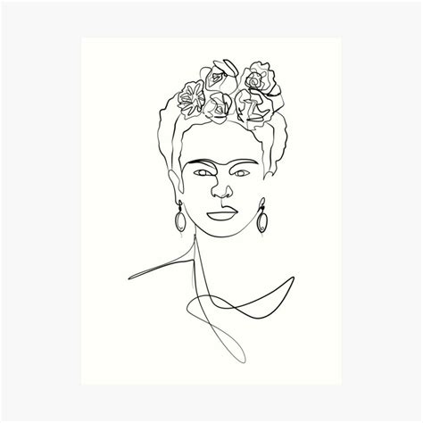 Frida Kahlo Drawing Frida Kahlo Art Face Line Drawing Flower Drawing
