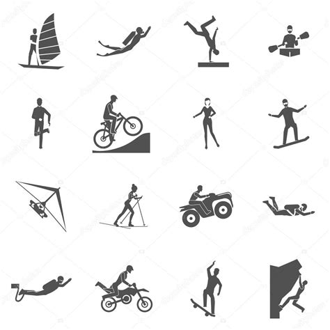 Extreme Sports Icons — Stock Vector © Macrovector 75872999