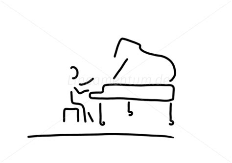 Floral, boho, tribal doodle clip art. pianist am klavier klavierspielen