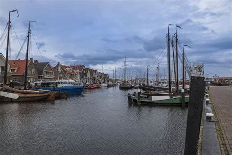 Boat At Berth In Urk City In Holland Stock Image Image Of Romantic