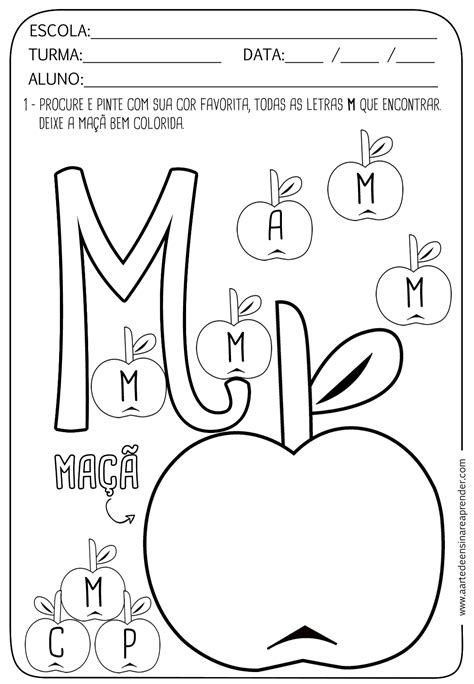 Atividade Pronta Alfabeto Letra M A Arte De Ensinar E Aprender