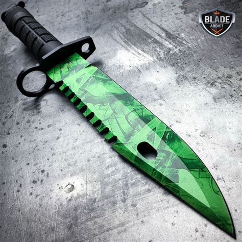 13 Cs Go Tactical Fixed Blade Hunting Knife Bayonet Bowie Emerald