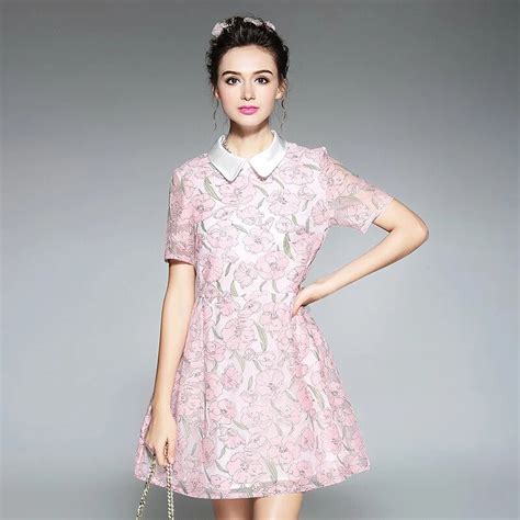 Buy Plus Size Pink Floral Dress Women Short Sleeve