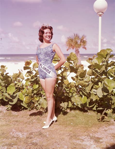 Florida Memory Miss Florida Flora Jo Chandonnet In Bathing Suit Posing With Her Tiara And
