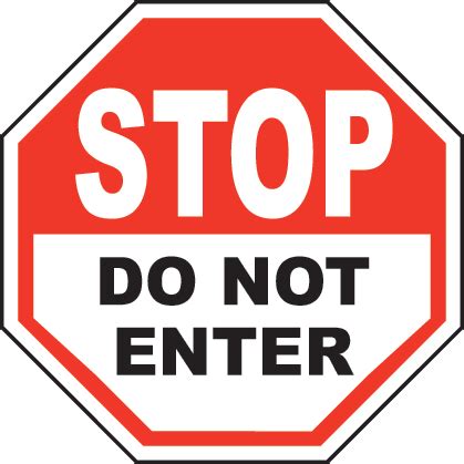 No Entry Signs Images Clipart Best