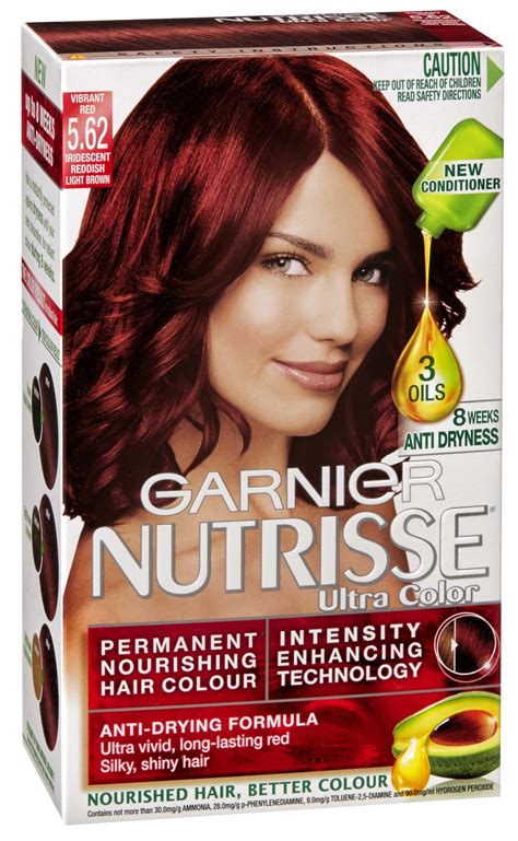 Description:garnier olia is unlike any other traditional, permanent hair color. Buy Garnier Nutrisse Ultra Hair Colour 5.62 Vibrant Red at ...