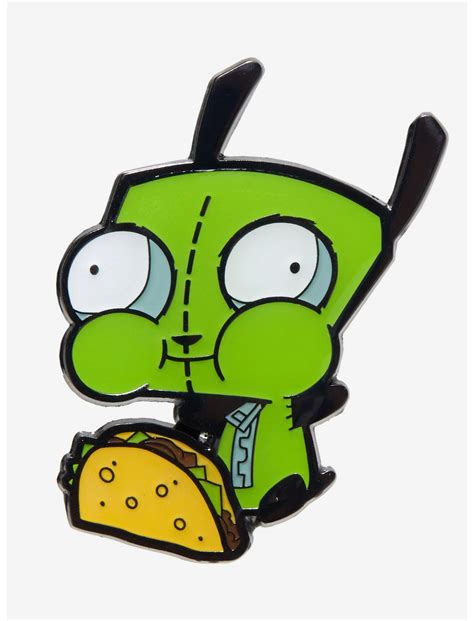 Invader Zim Gir With Taco Enamel Pin Hot Topic