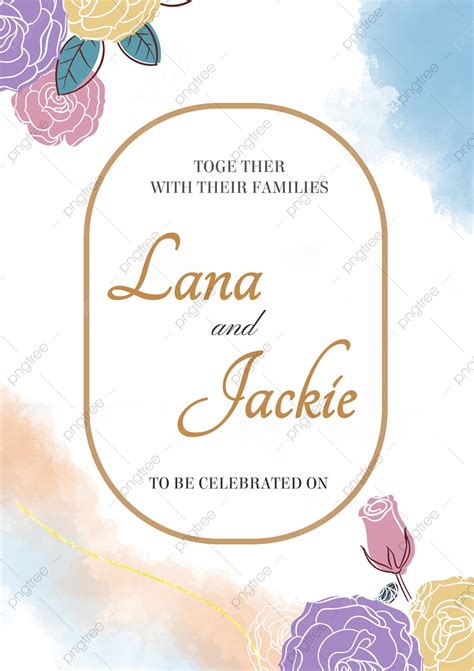 Invitation Wedding Flower Blue Watercolor Template Download On Pngtree