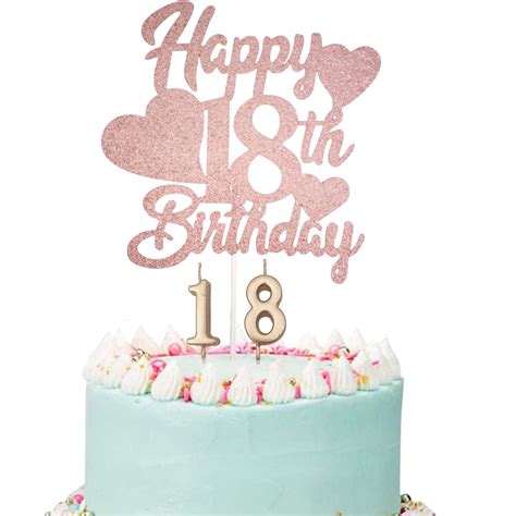 Buy Happy 18th Birthday Cake Topper Rose Gold 18th Birthday Cake