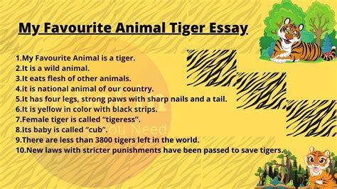 My Favourite Animal Tiger Essay