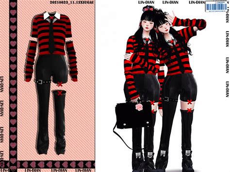 Sims 4 Red And Black Suit By Lindian The Sims Book