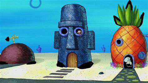 Spongebob And Patrick And Squidwards Houses