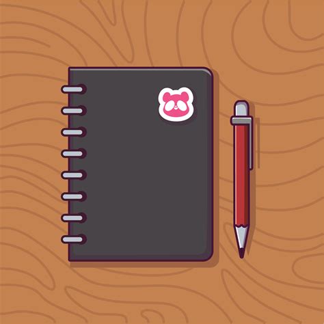 Book And Pen Icon Illustration Education And School Object Icon Concept