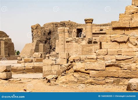 Ancient Egyptian Architecture Ruins Hieroglyphs And Columns Of The