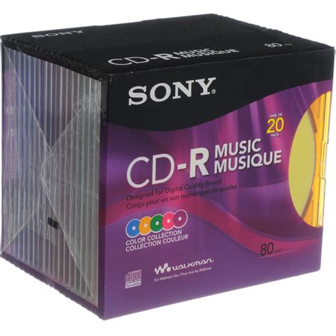 Sony Cd R Music Recordable Compact Disc 20 Pack 20crm80rx Bandh