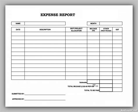 12 Best Expense Report Excel Word And Pdf Redlinesp