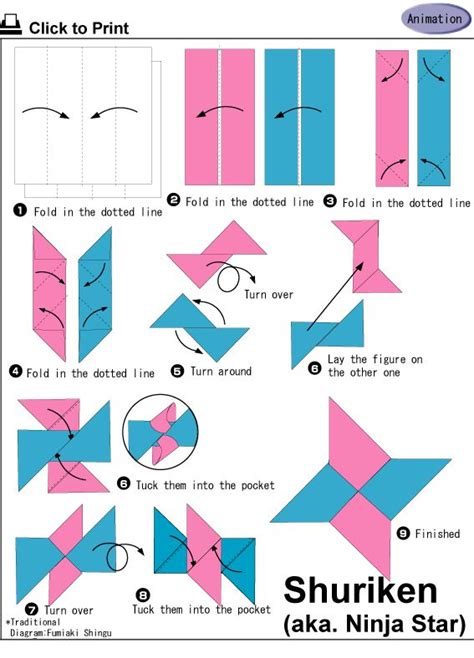 Instructions To Make A Paper Ninja Star