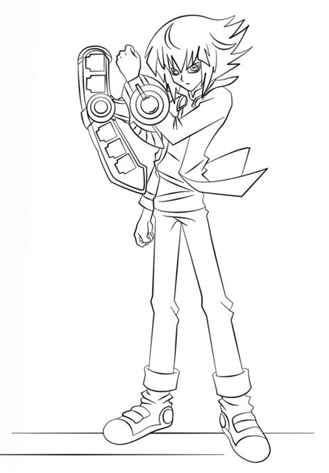 Jaden Yuki From Yu Gi Oh Coloring Page Colouringpages