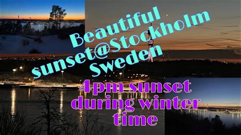 Beautiful Sunset Stockholm Sweden 4pm Sunset During Winter Time