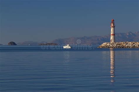 Seaside Town Of Turgutreis And Lighthouse Stock Image Image Of Beauty