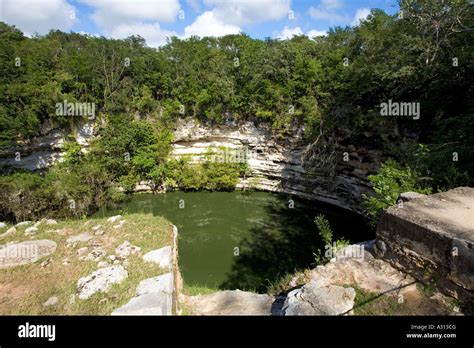 Cenote A Sacred Well Used For Human Sacrifice At The Ruined Mayan City