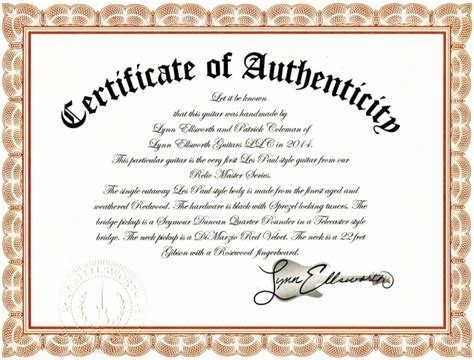Certificate Of Authenticity Photography Template 2 Best Templates