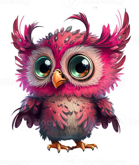 Cute Pink Owl Isolated Ai Generative 23954962 Png