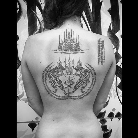 A Girl With A Traditional Thai Tattoo [sak Yant Ink] Muay Thai Tattoo Khmer Tattoo Buddhist