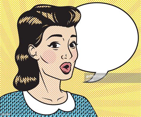 Retro Halftone Comic Book Character With Speech Bubble High Res Vector