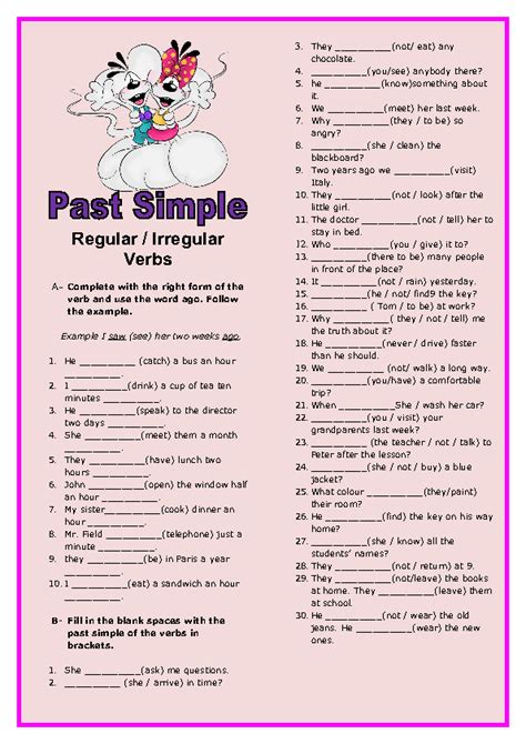 Past Simple Regular Verbs Worksheet Free Esl Printable Past Simple Regular Verbs Free