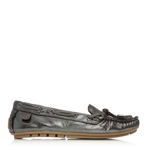 Amusement Pewter Leather Shoes From Moda In Pelle Uk