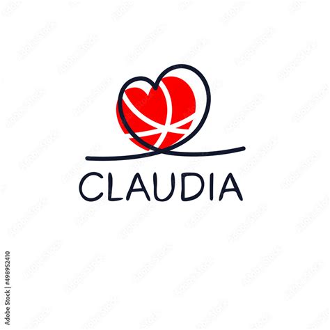 Claudia Calligraphy Female Name Vector Illustration Stock Vector
