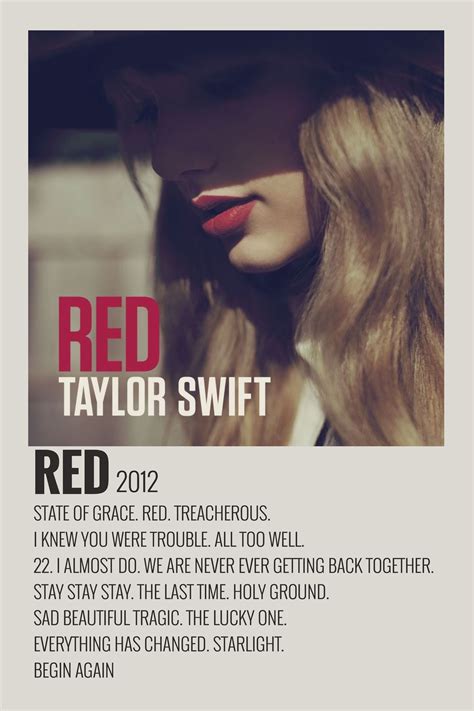 Pin By Anya On Posters Taylor Swift Red Album Taylor Swift Posters