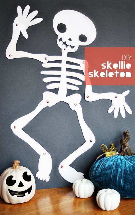 Diy Halloween Skellie Skeleton Printable Crafts For Kids Made With