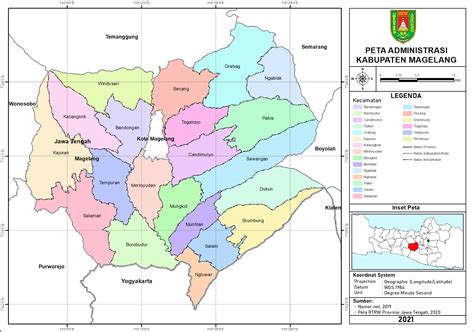 Peta Administrasi Kabupaten Magelang Provinsi Jawa Tengah Neededthing