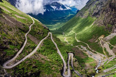 Scenic Driving Through The Fjord Roads Of Norway Blueflower