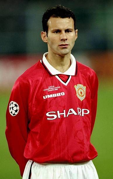 portrait of ryan giggs of manchester united lining up for the uefa champions league group b