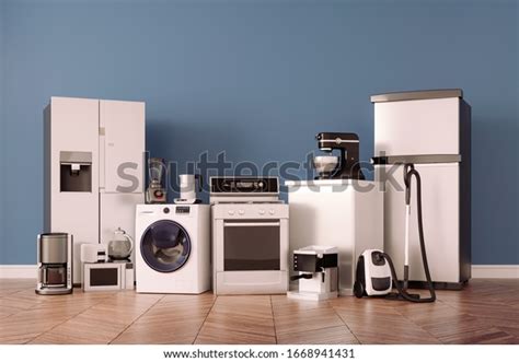 3d Render Home Appliances Collection Set Stock Illustration 1668941431